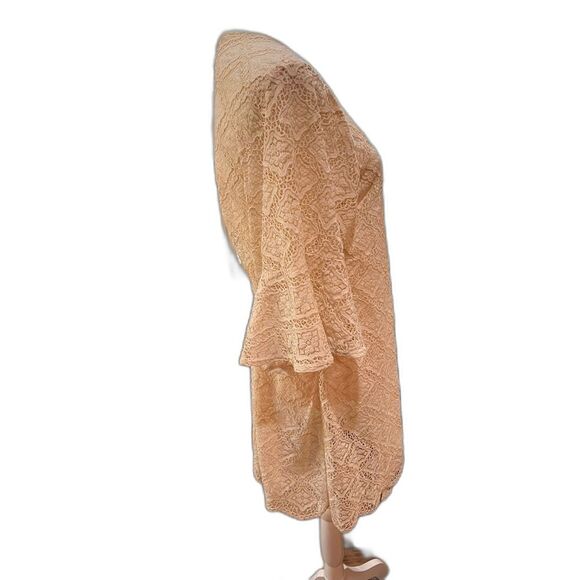Boho Crochet Kimono Robe Cover-Up Cream Lace Sheer Beach Resort M Maaji Anthro - Picture 3 of 9